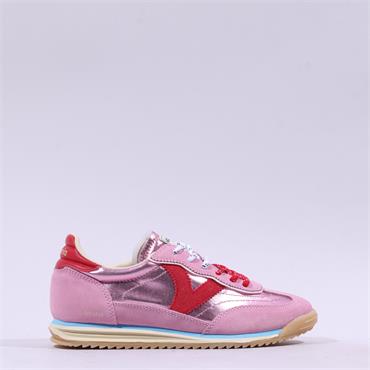 Victoria Saturno Metallic Retro Trainer - Rosa